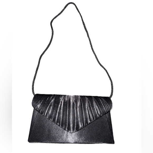 Satin Black Women's Evening Bag Clutch - Picture 1 of 7